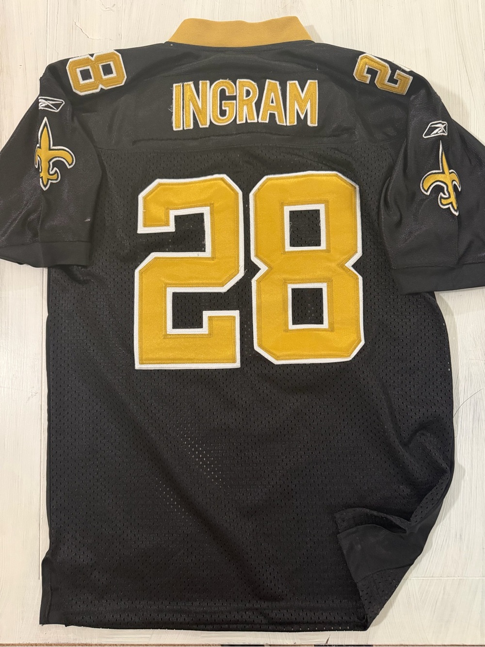 Reebok kids Black and Gold #28 Ingram Football Jersey